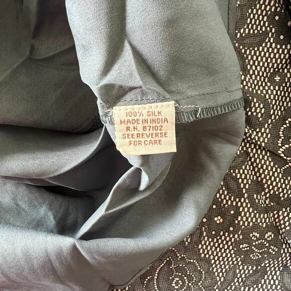 SILK Pull On Lace Printed Mini Skirt Sz L Black/Blue Boho Preppy Party Biz NEW - Picture 6 of 7